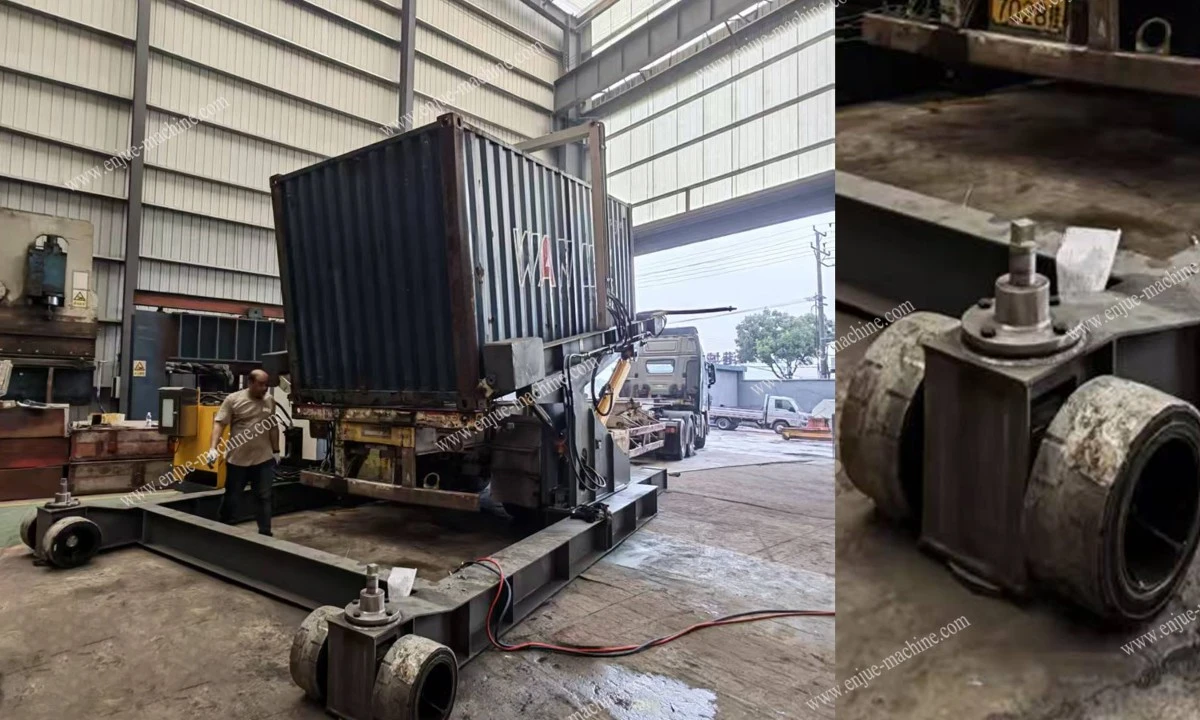 Container tippers for loading and unloading Container tippers for loading and unloading